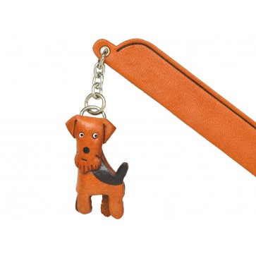 Airdale terrier Leather dog Charm Bookmarker