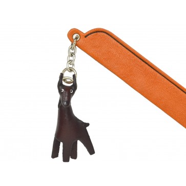 Doberman Leather dog Charm Bookmarker