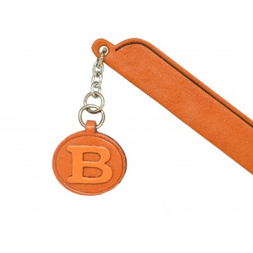 B Leather Alphabet Charm Bookmarker