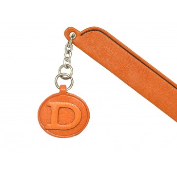 D Leather Alphabet Charm Bookmarker