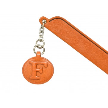 F Leather Alphabet Charm Bookmarker