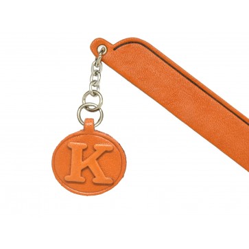 K Leather Alphabet Charm Bookmarker