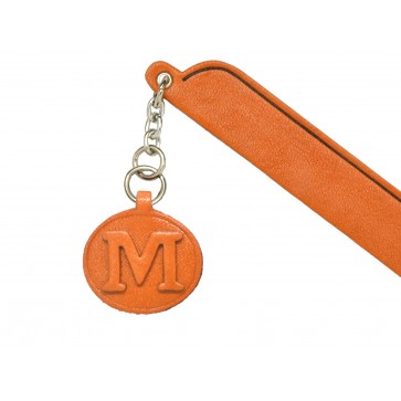 M Leather Alphabet Charm Bookmarker