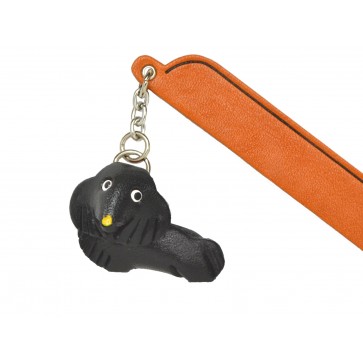 Dachshund Black Leather dog Charm Bookmarker