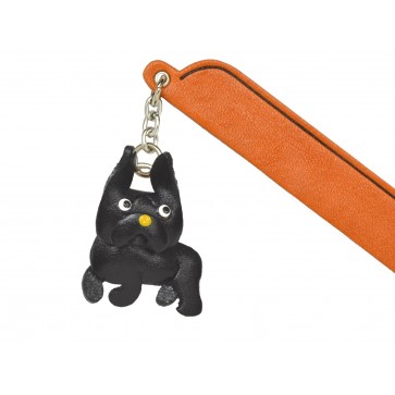 French bulldog Black Leather dog Charm Bookmarker