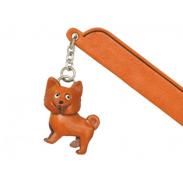 Akita Leather dog Charm Bookmarker