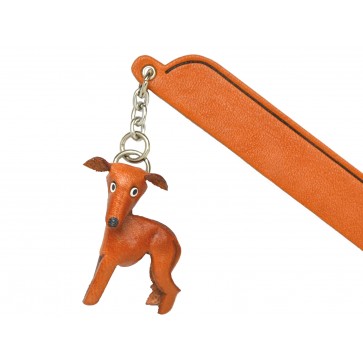 Greyhound Leather dog Charm Bookmarker
