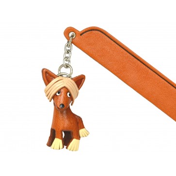 Chinese crested Leather dog Charm Bookmarker