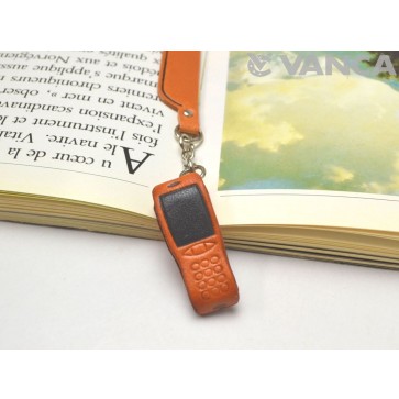 Cellular phone Leather Charm Bookmarker