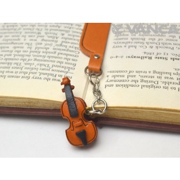 Violin Leather Charm Bookmarker