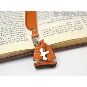 Sailboat Leather Charm Bookmarker