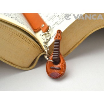 Mandolin Leather Charm Bookmarker