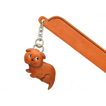 Scottish fold Leather Charm Bookmarker