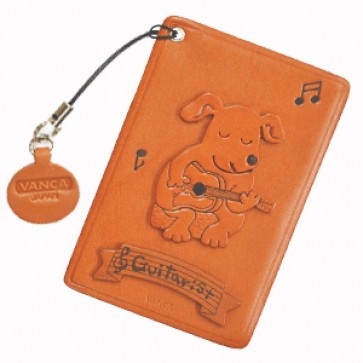Dog with Guitar Leather Commuter Pass case/card Holders #26426