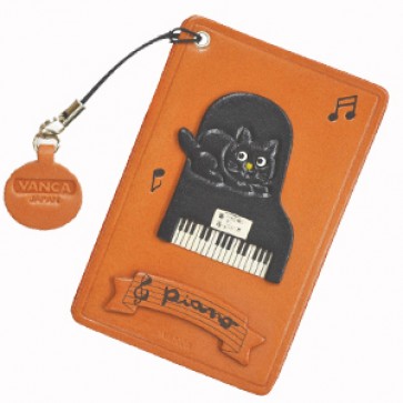 Cat on the Piano Leather Commuter Pass case/card Holders #26431