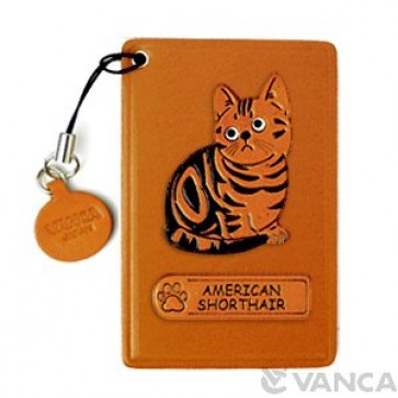 American Shorthair Leather Commuter Pass case/card Holders #26432