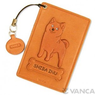 Japanese Shiba Dog Leather Commuter Pass/Passcard Holders