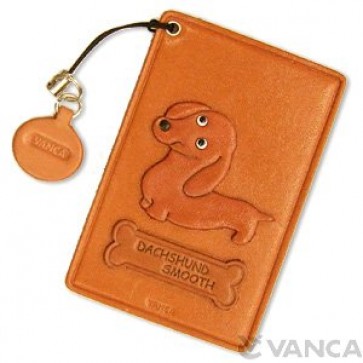 Dachshund Smooth Hair Leather Commuter Pass case/card Holders #26450