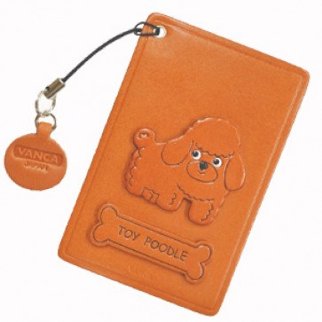 Toy poodle Leather Commuter Pass/Passcard Holders