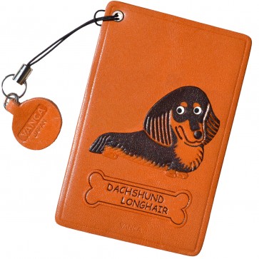 Dachshund Long Black&Tan Leather Commuter Pass/Passcard Holders