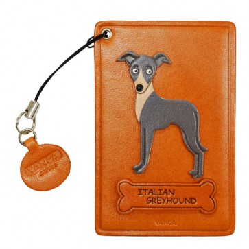 Italian Greyhound Leather Commuter Pass/Passcard Holders
