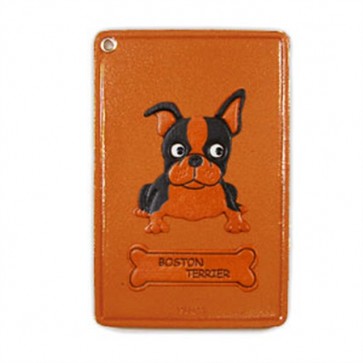 Boston Terrier Leather Commuter Pass/Passcard Holders