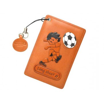 Soccer Long shoot Leather Commuter Pass case/card Holders