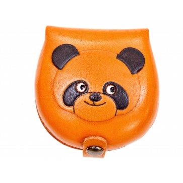 Panda-brown Handmade Genuine Leather Animal Color Coin case/Purse #26089-1