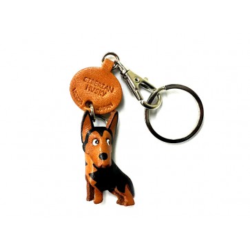 Siberian Husky Leather Dog Keychain