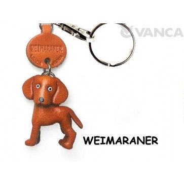 Weimaraner Leather Dog Keychain