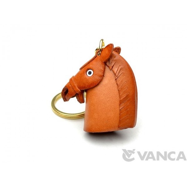 Horse Head Leather Keychain L