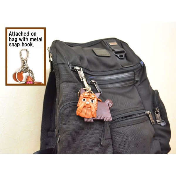Yorkshire Terrier Handmade 3D Leather Dog Bag/Ring Charm VANCAMade in Japan26076 