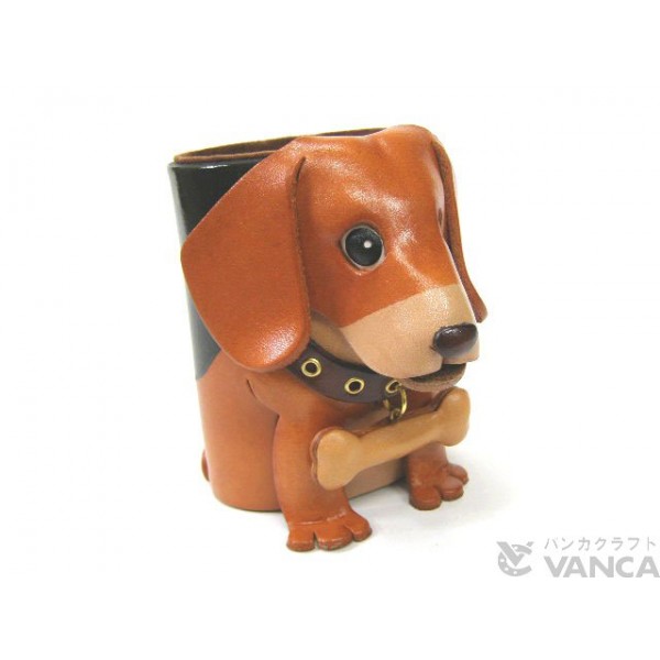  Beagle Leather Plate Dog Keychain VANCA CRAFT