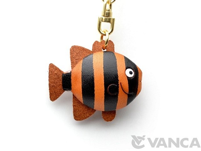 Leather fish keychain on sale