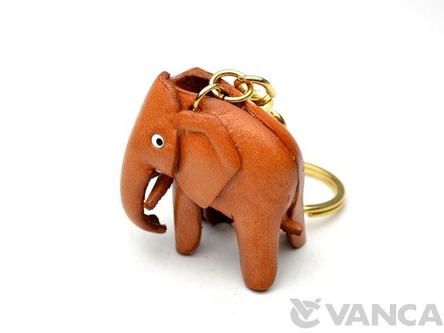 Leather elephant keychain on sale