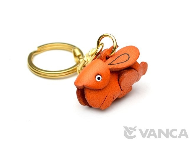 Stylemykeys Designer Style Rabbit Faux Leather Keychain & Handmade Personalised Gift Pouch