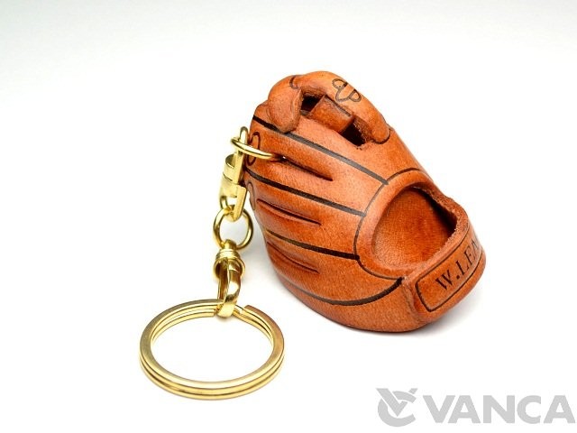 Baseball Glove Leather Keychain L