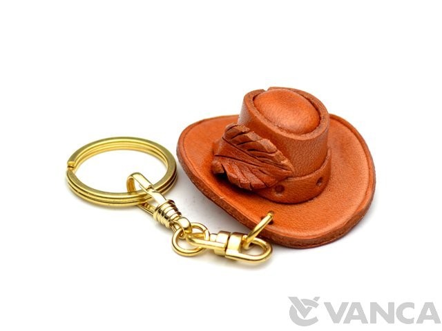 Cowboy Hat Leather Keychain L