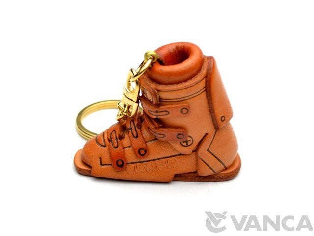 Ski Boot Leather Keychain L