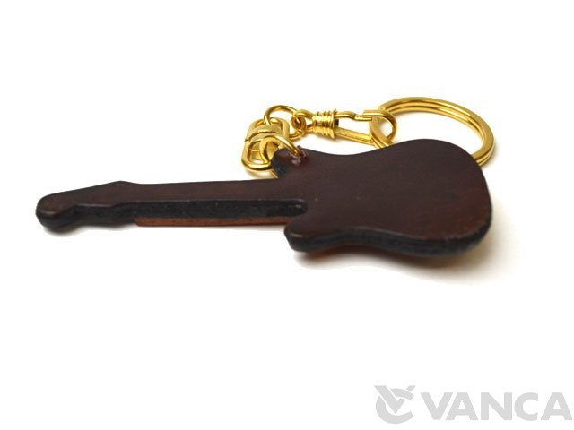 Electric Guitar Leather Keychain(L)