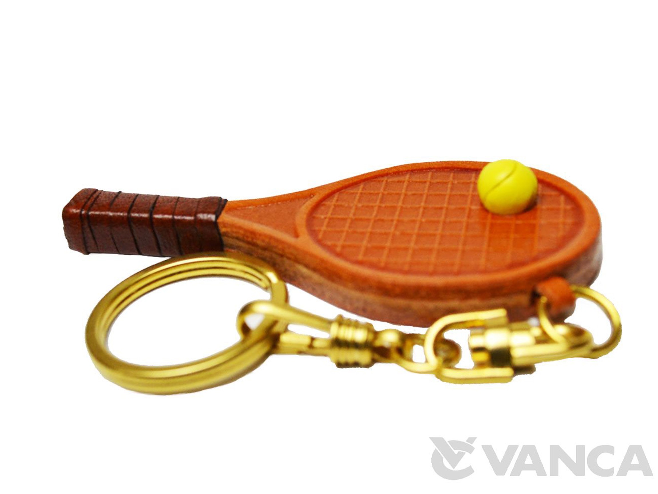 Tennis Racket Leather Keychain(L)