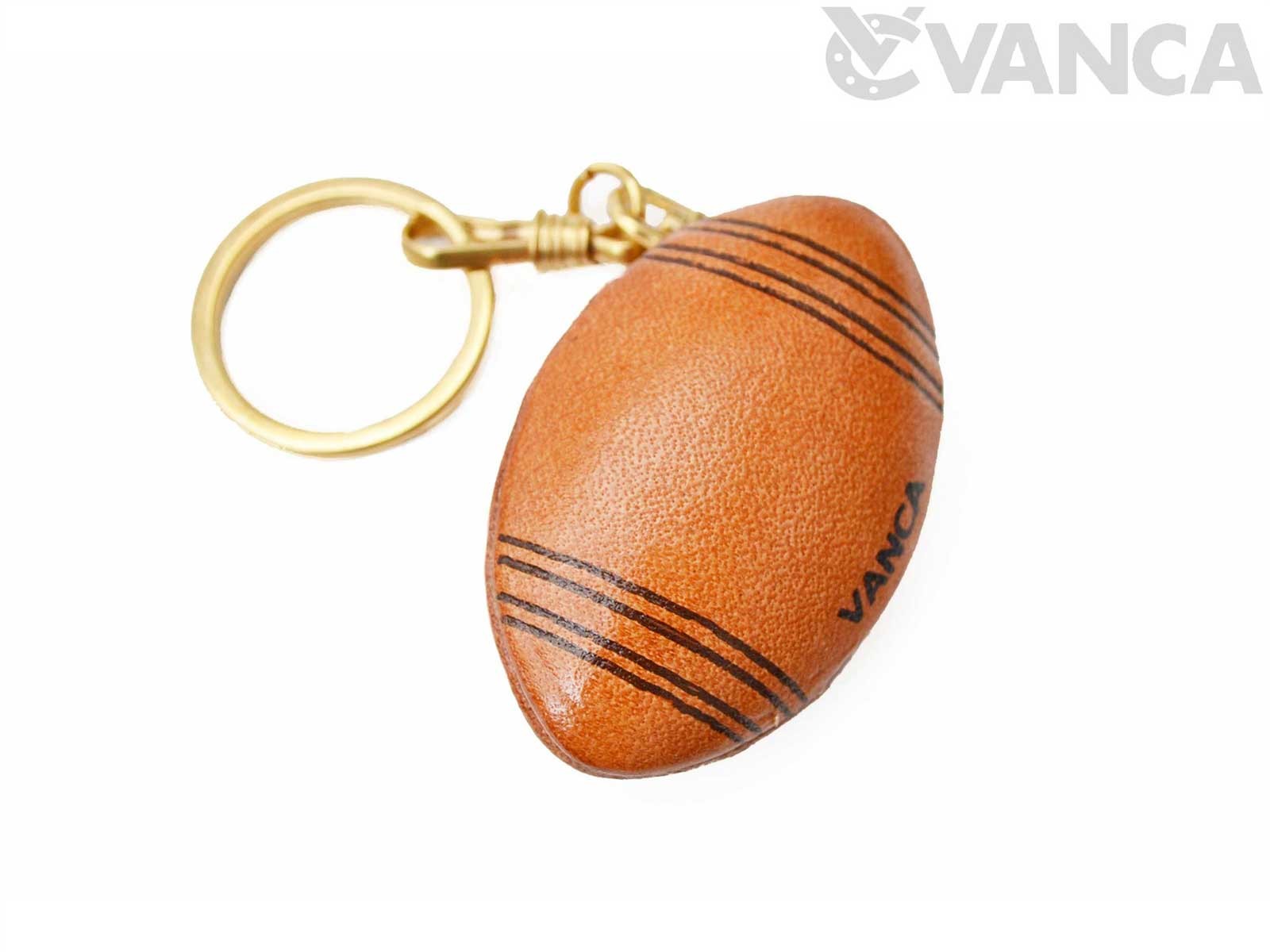 Rugby Ball Leather Keychain(L)