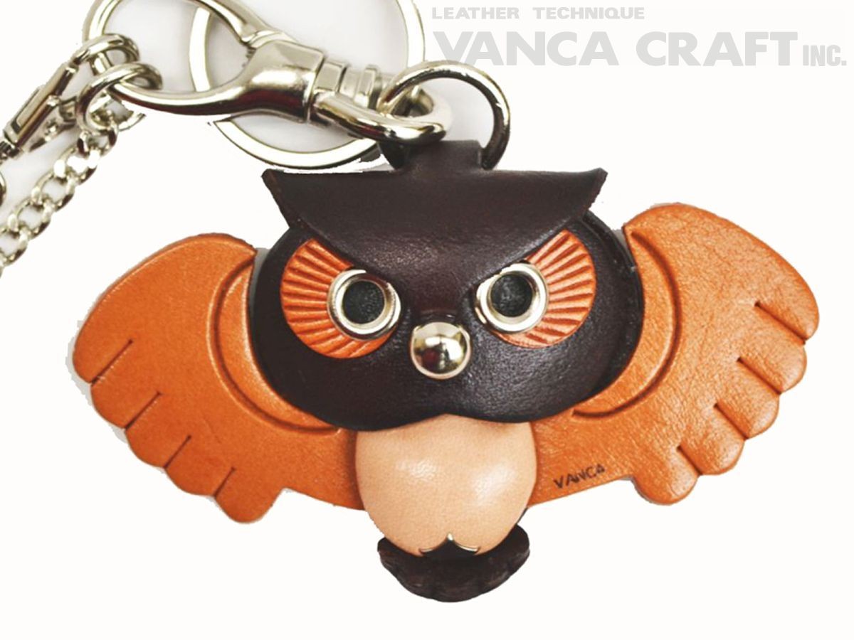 Lucky Frog Handmade 3D Leather Keychain Charm *VANCA* Made in Japan #56869 L 
