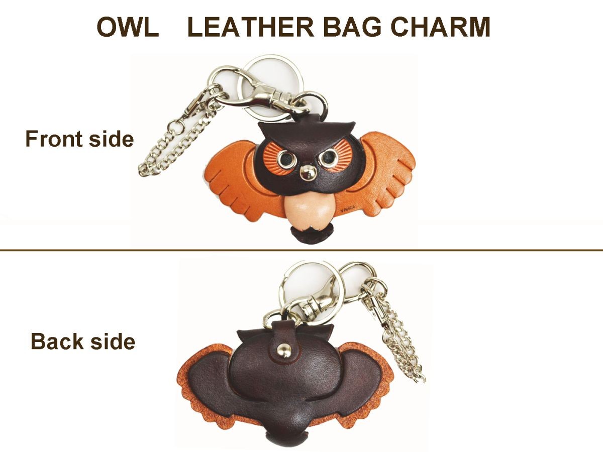 Owl Handmade Leather Animal/Bag Charm