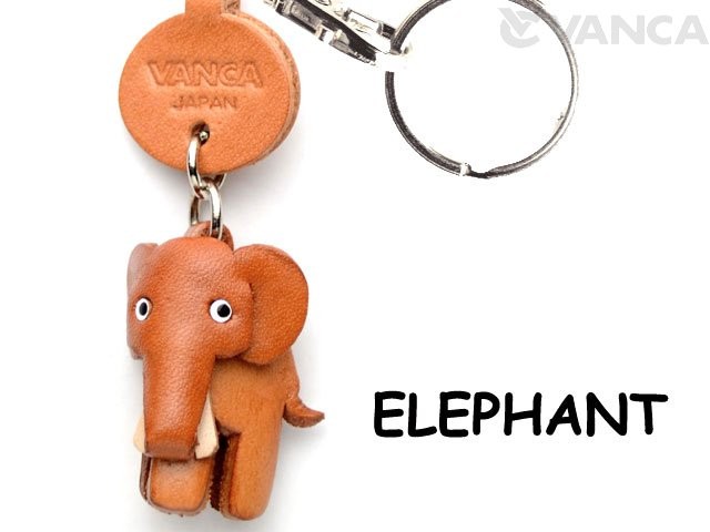 Elephant Japanese Leather Keychains Animal