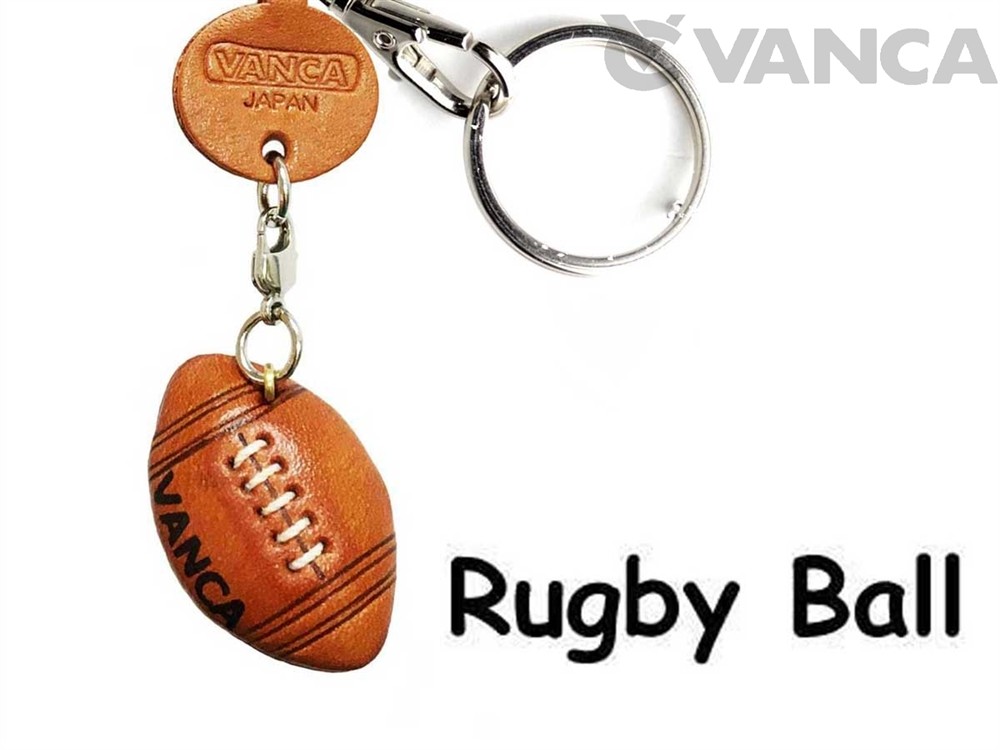 Rugby Ball Japanese Leather Keychains Goods