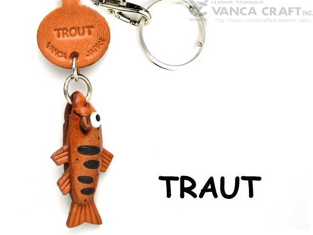 Trout Japanese Leather Keychains Fish