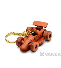 Formula-1 Racing Car Leather Keychain(L)