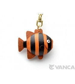 Stripde Fish Leather Keychain(L)