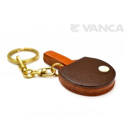 Ping-pong/Table tennis paddle Leather Keychain(L)
